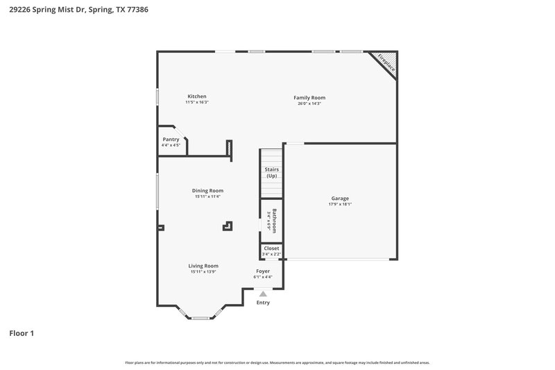 2,095/Mo, 29226 Spring Mist Dr Spring, TX 77386 Floor Plan View