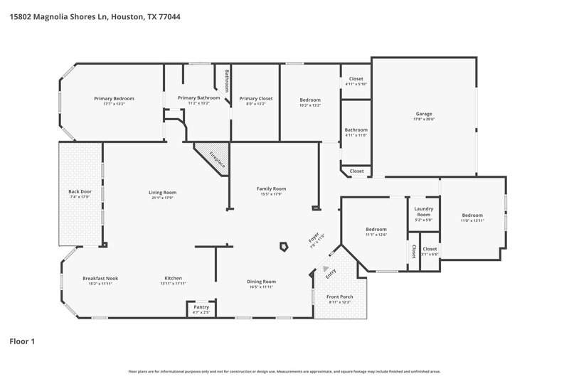 2,530/Mo, 15802 Magnolia Shores Ln Houston, TX 77044 Floor Plan View