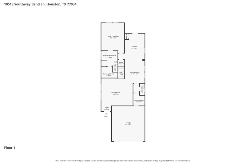 2,055/Mo, 10518 Southway Bend Ln Houston, TX 77034 Floor Plan View
