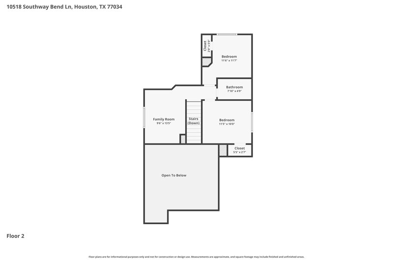 2,055/Mo, 10518 Southway Bend Ln Houston, TX 77034 Floor Plan View 2