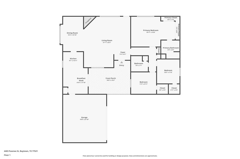 2,010/Mo, 4403 Pawnee St Baytown, TX 77521 Floor Plan View