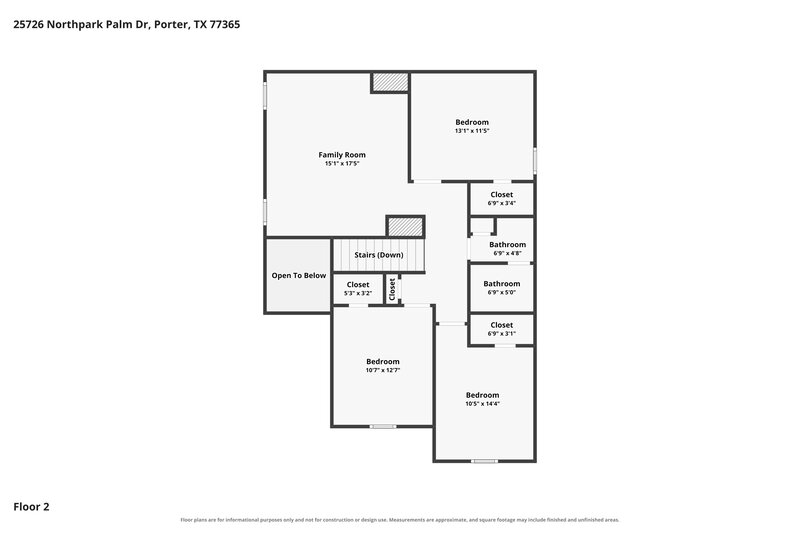 2,285/Mo, 25726 Northpark Palm Dr Porter, TX 77365 Floor Plan View 2