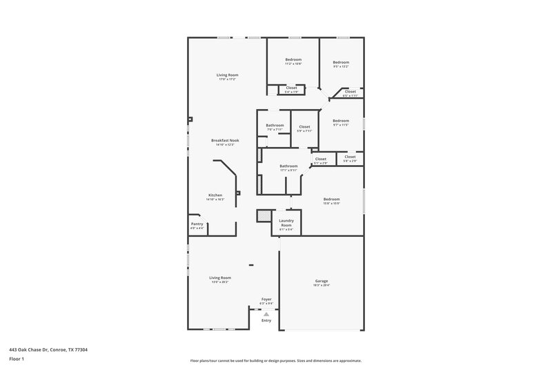 2,720/Mo, 443 Oak Chase Dr Conroe, TX 77304 Floor Plan View