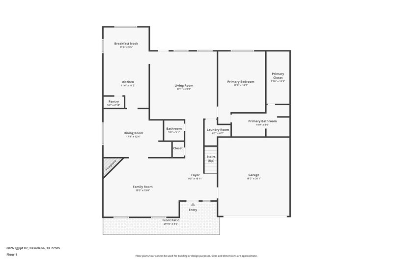 2,400/Mo, 6026 Egypt Dr Pasadena, TX 77505 Floor Plan View