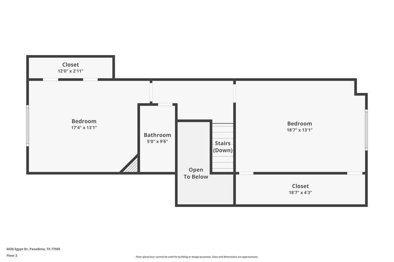 2,400/Mo, 6026 Egypt Dr Pasadena, TX 77505 Floor Plan View 2