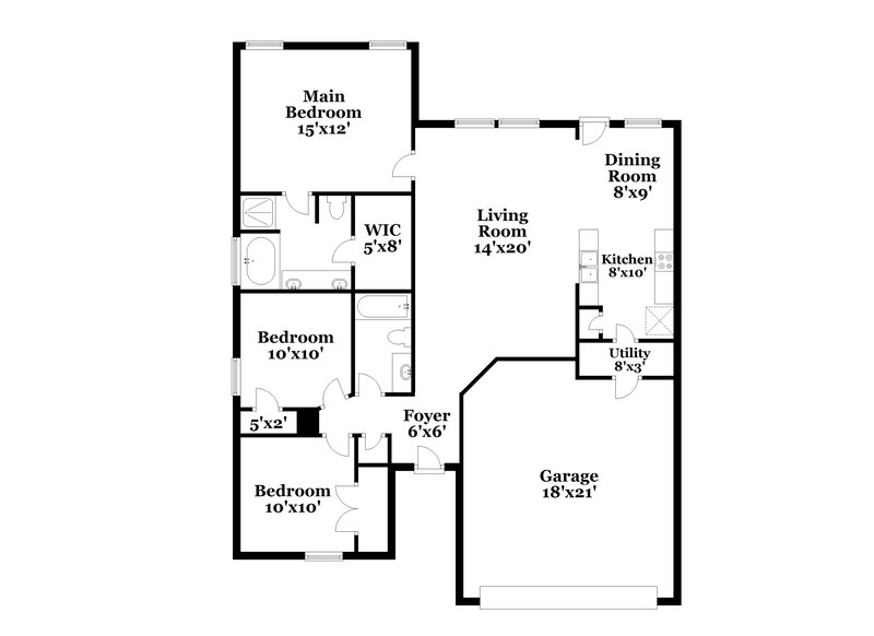 1,700/Mo, 801 Lovebug Ln Conroe, TX 77301 Floor Plan View