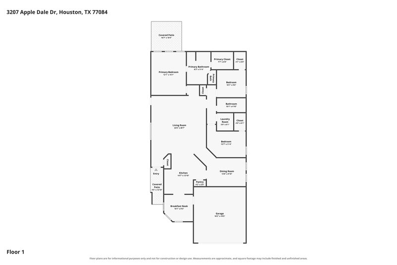 1,990/Mo, 3207 Apple Dale Dr Houston, TX 77084 Floor Plan View