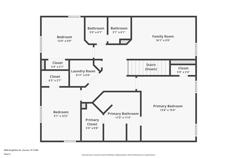 1,940/Mo, 9969 Kingfisher Dr Conroe, TX 77385 Floor Plan View 2