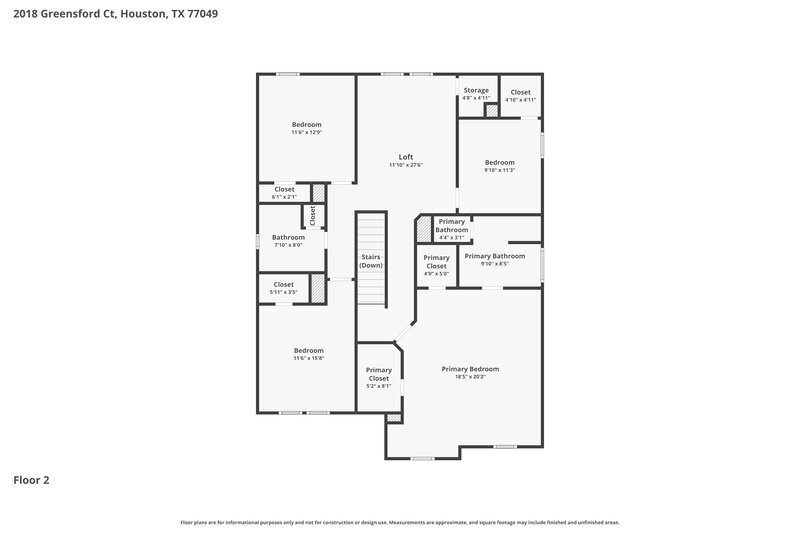 2,170/Mo, 2018 Greensford Ct Houston, TX 77049 Floor Plan View 2