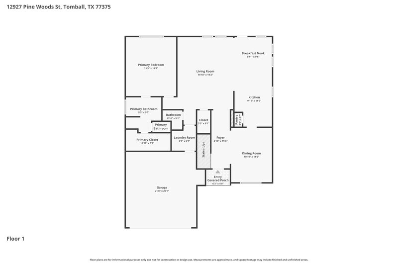 2,220/Mo, 12927 Pine Woods St Tomball, TX 77375 Floor Plan View