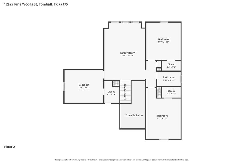 2,220/Mo, 12927 Pine Woods St Tomball, TX 77375 Floor Plan View 2