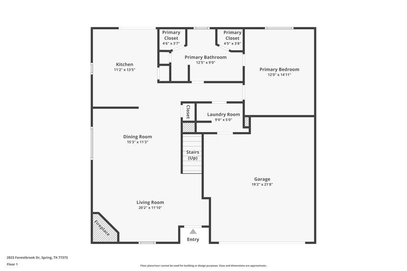 1,675/Mo, 2823 Forestbrook Dr Spring, TX 77373 Floor Plan View