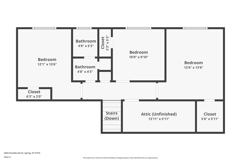 1,675/Mo, 2823 Forestbrook Dr Spring, TX 77373 Floor Plan View 2