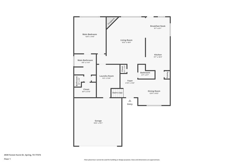 2,090/Mo, 4939 Forest Hurst Dr Spring, TX 77373 Floor Plan View