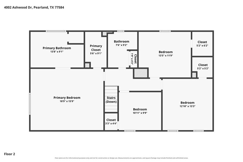 2,795/Mo, 4002 Ashwood Dr Pearland, TX 77584 Floor Plan View 2
