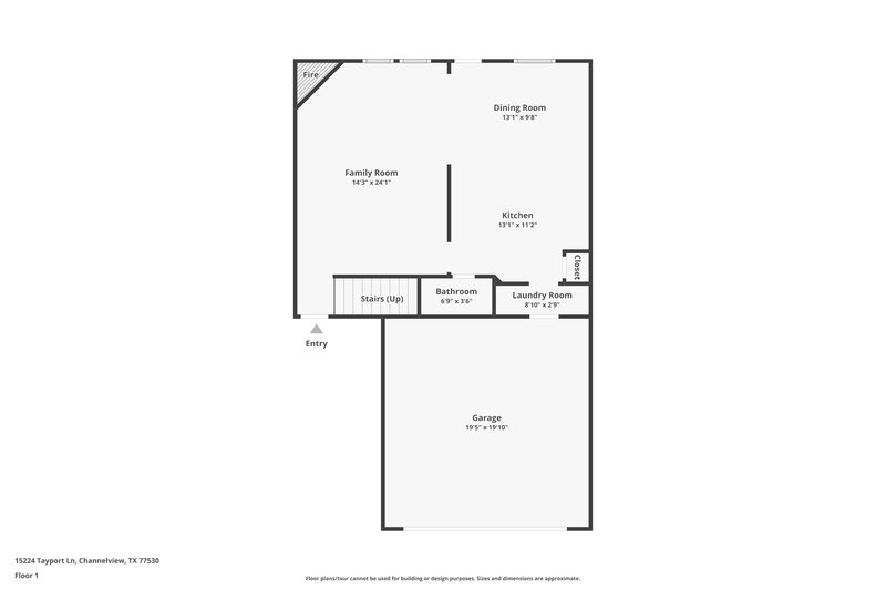 1,750/Mo, 15224 Tayport Ln Channelview, TX 77530 Floor Plan View