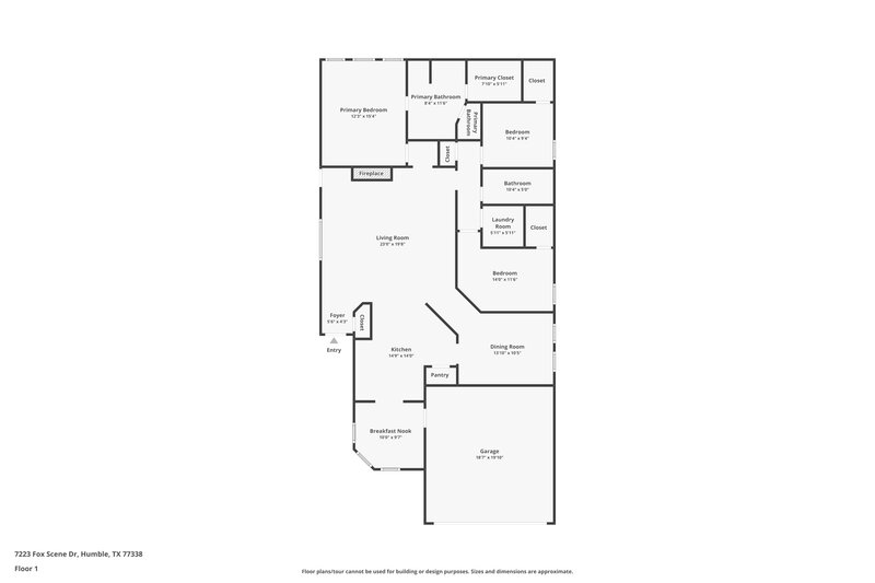 1,780/Mo, 7223 Fox Scene Dr Humble, TX 77338 Floor Plan View
