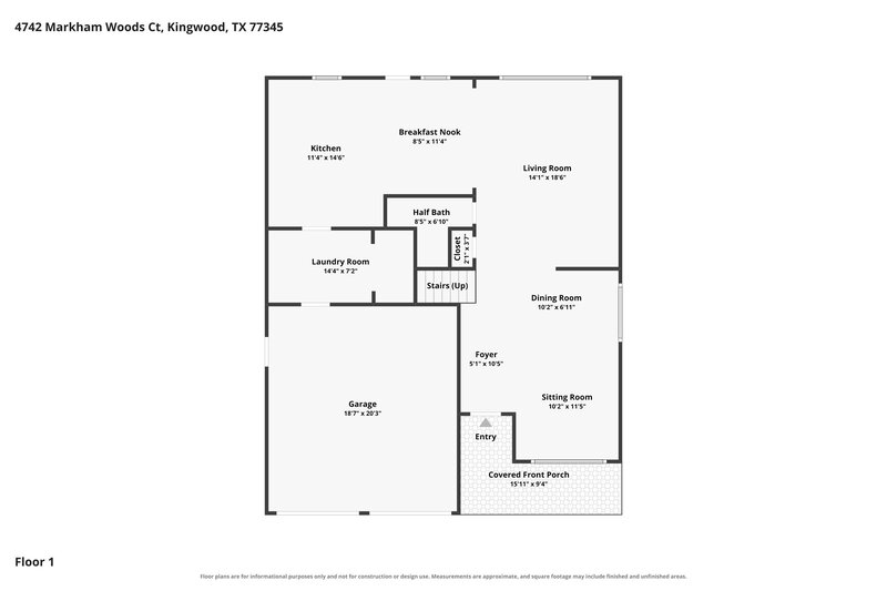 1,825/Mo, 4742 Markham Woods Ct Houston, TX 77345 Floor Plan View