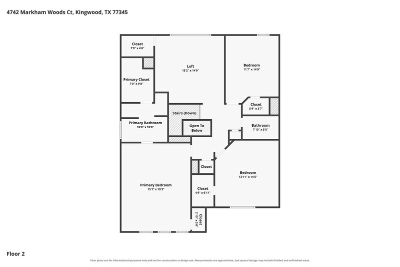 1,825/Mo, 4742 Markham Woods Ct Houston, TX 77345 Floor Plan View 2