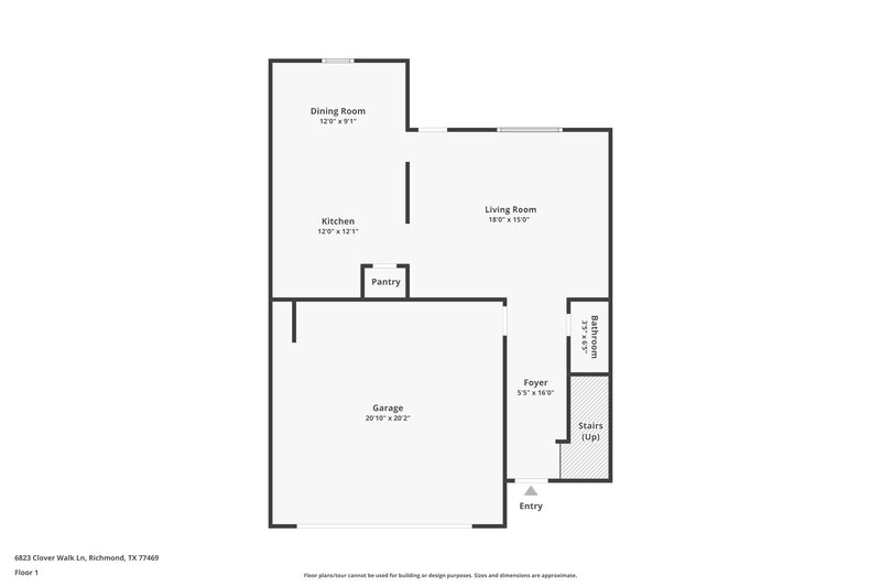 1,795/Mo, 6823 Clover Walk Ln Richmond, TX 77469 Floor Plan View