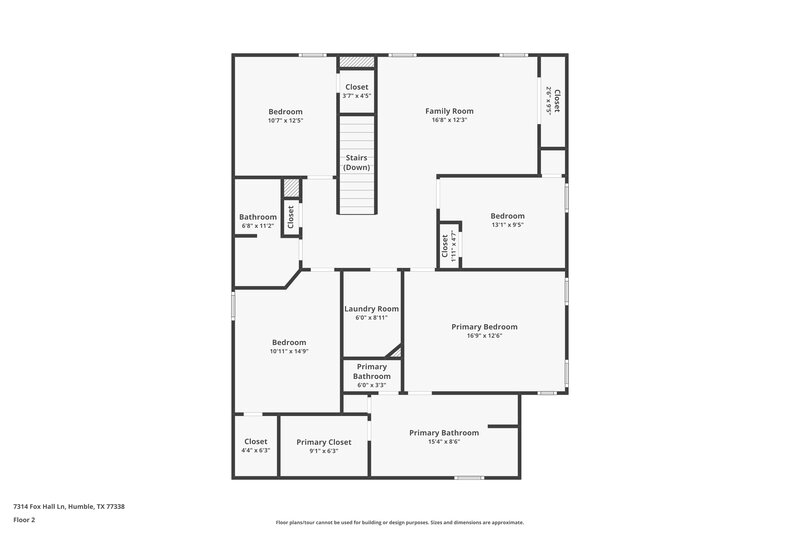 2,025/Mo, 7314 Fox Hall Ln Humble, TX 77338 Floorplan View 2