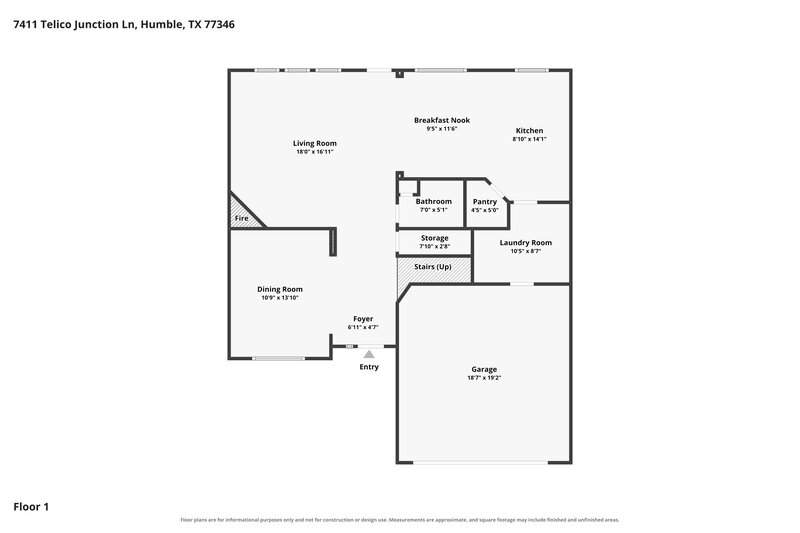 2,105/Mo, 7411 Telico Junction Ln Humble, TX 77346 Floor Plan View