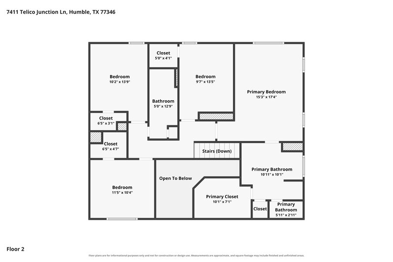 2,105/Mo, 7411 Telico Junction Ln Humble, TX 77346 Floor Plan View 2