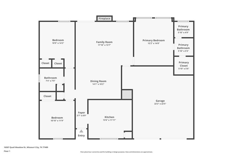 1,790/Mo, 16507 Quail Meadow Dr Missouri City, TX 77489 Floor Plan View