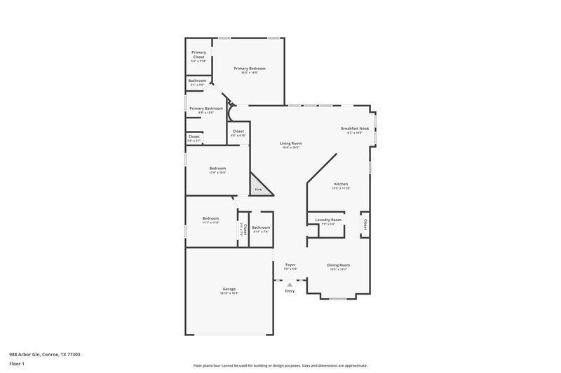 1,720/Mo, 988 Arbor Glen Conroe, TX 77303 Floor Plan View