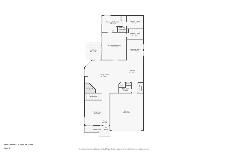 2,025/Mo, 6614 Valerian Ln Katy, TX 77449 Floor Plan View 2