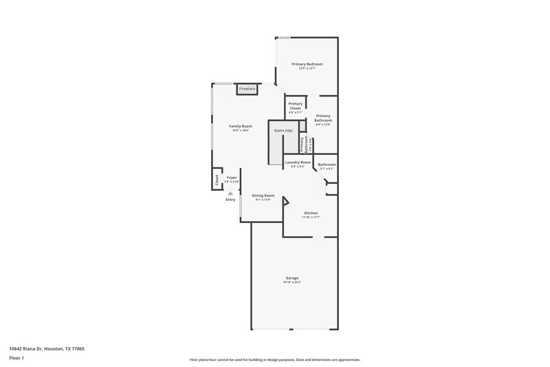 1,935/Mo, 10842 Riana Dr Houston, TX 77065 Floor Plan View