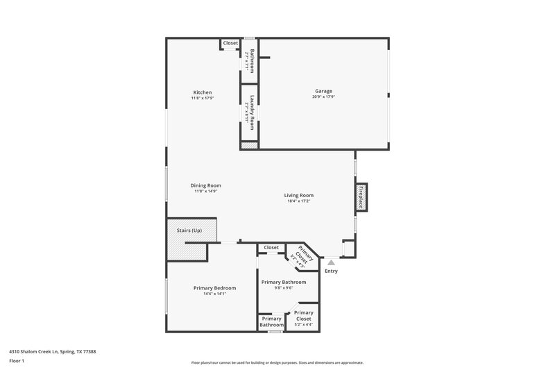 1,715/Mo, 4310 Shalom Creek Ln Spring, TX 77388 Floor Plan View