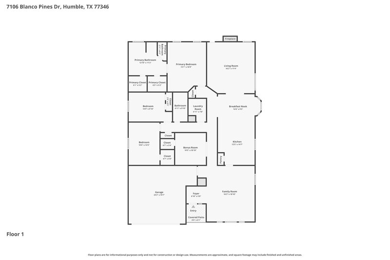 2,170/Mo, 7106 Blanco Pines Dr Humble, TX 77346 Floor Plan View