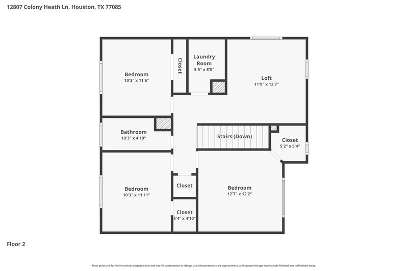 2,140/Mo, 12807 Colony Heath Ln Houston, TX 77085 Floor Plan View