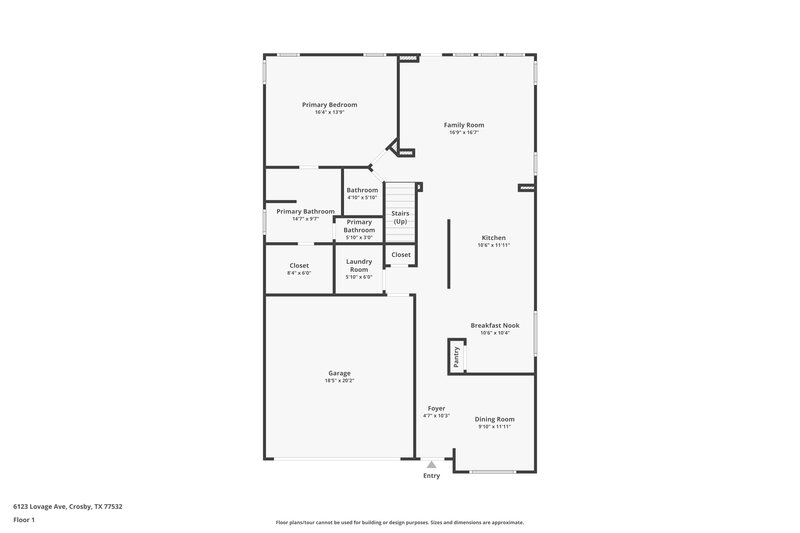 2,190/Mo, 6123 Lovage Ave Crosby, TX 77532 Floor Plan View