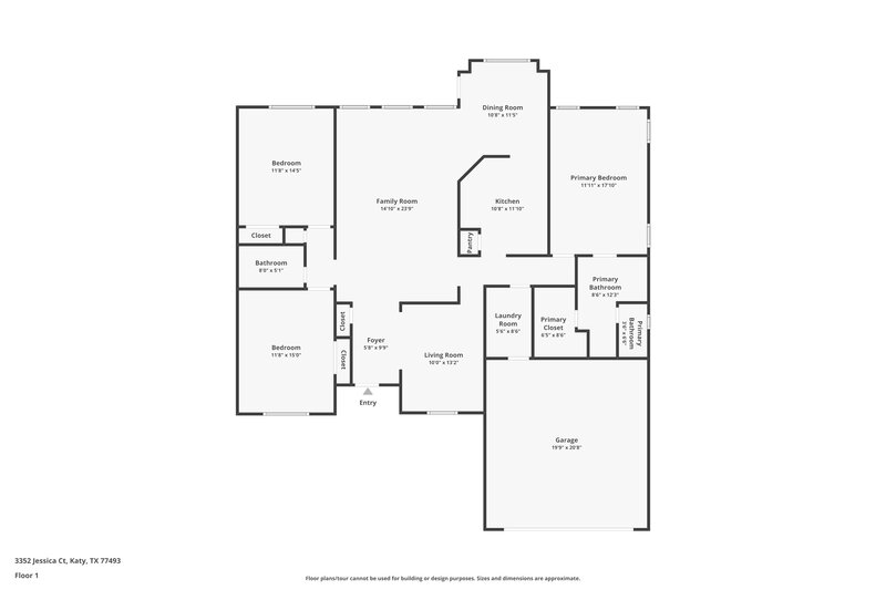 2,315/Mo, 3352 Jessica Ct Katy, TX 77493 Floor Plan View