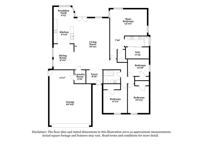 2,210/Mo, 7403 Songwind Ln Spring, TX 77379 Floor Plan View