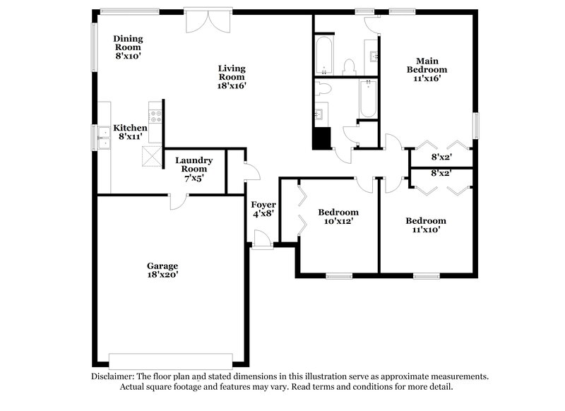 1,840/Mo, 510 Sea Anchor Way Crosby, TX 77532 Floor Plan View