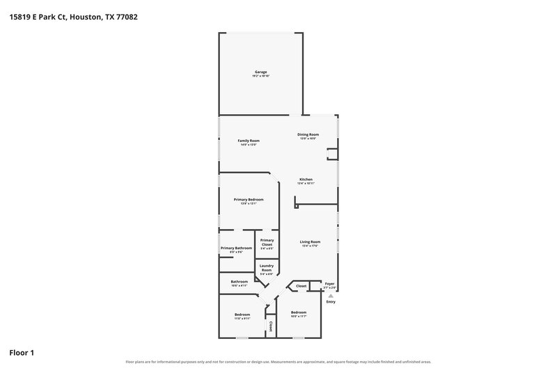 0/Mo, 15819 E Park Ct Houston, TX 77082 Floor Plan View