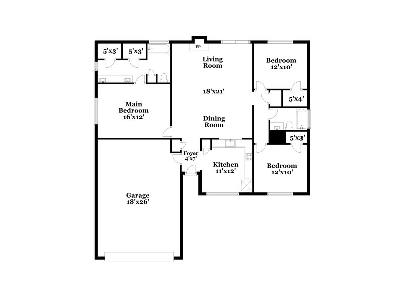 1,875/Mo, 2411 Summer Spring Dr Spring, TX 77373 Floor Plan View