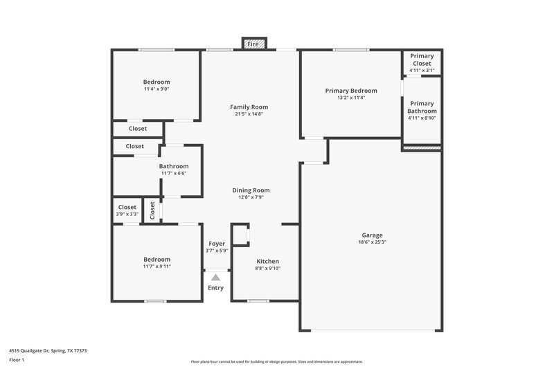 1,545/Mo, 4515 Quailgate Dr Spring, TX 77373 Floor Plan View