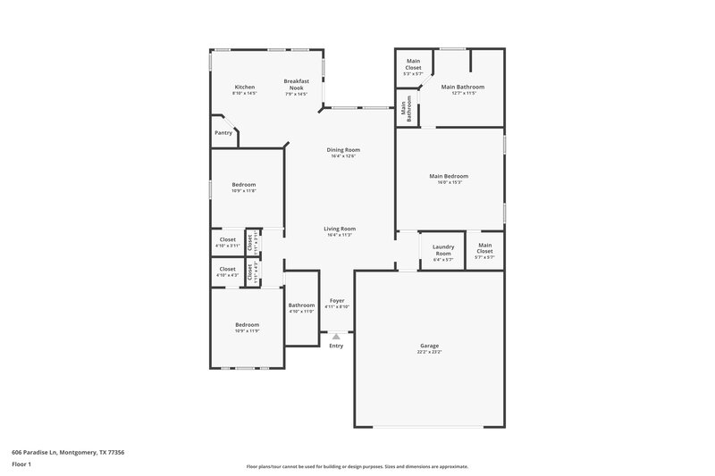 1,755/Mo, 606 Paradise Ln Montgomery, TX 77356 Floorplan View