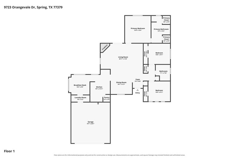 1,845/Mo, 9723 Orangevale Dr Spring, TX 77379 Floor Plan View