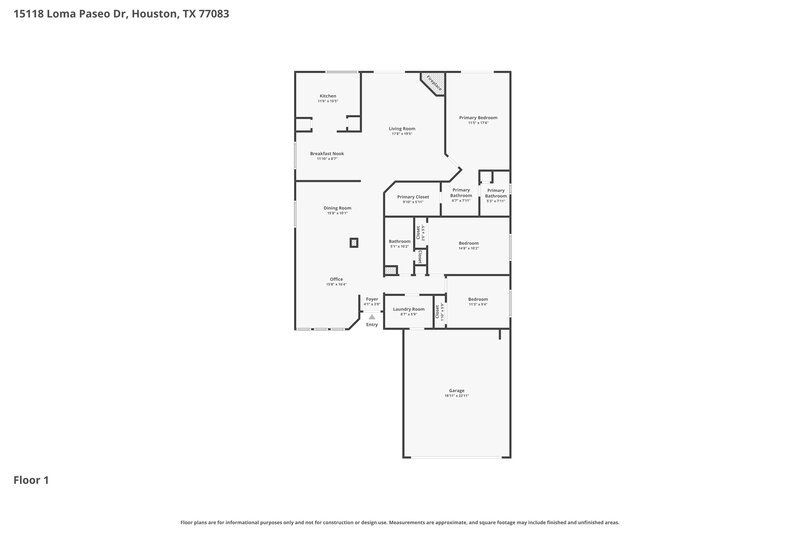 1,860/Mo, 15118 Loma Paseo Dr Houston, TX 77083 Floor Plan View