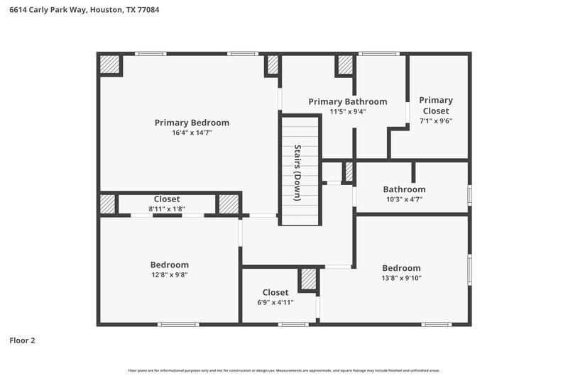 1,955/Mo, 6614 Carly Park Way Houston, TX 77084 Floor Plan View 2