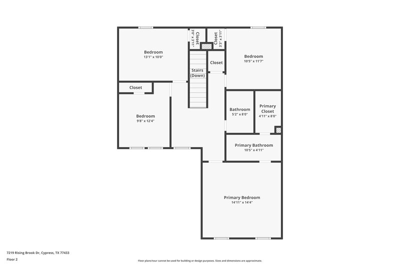 1,560/Mo, 7219 Rising Brook Dr Cypress, TX 77433 Floor Plan View 2