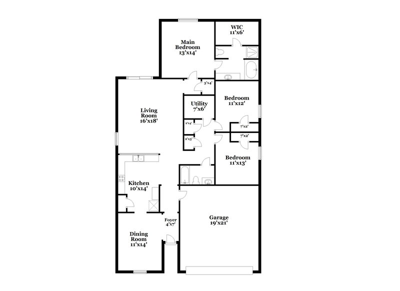 2,035/Mo, 7523 Fettle Ln Conroe, TX 77304 Floor Plan View