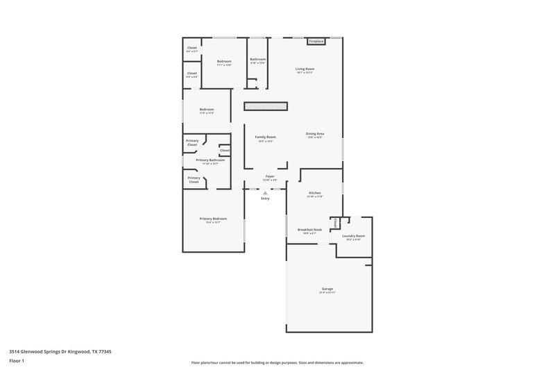 1,875/Mo, 3514 Glenwood Springs Dr Kingwood, TX 77345 Floor Plan View