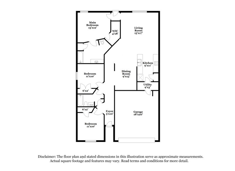 1,740/Mo, 28923 Village Creek Loop Spring, TX 77386 Floorplan View