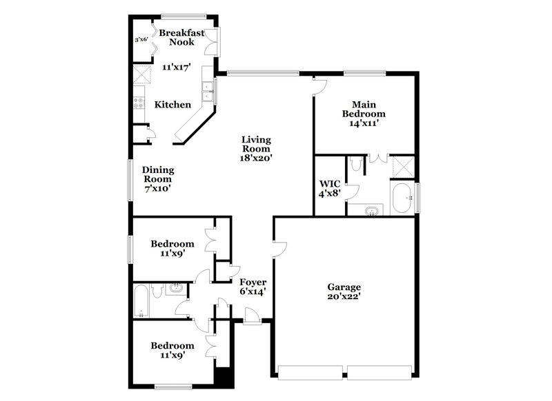 1,850/Mo, 1211 Toby Ln Conroe, TX 77301 Floor Plan View